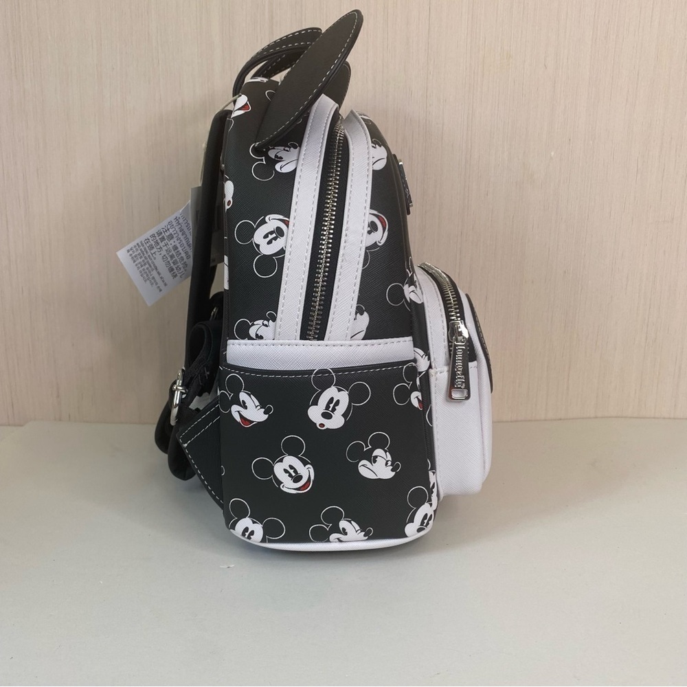 NWT Loungefly Disney Parks Mickey Mouse Backpack Black and White - Picture 5 of 8